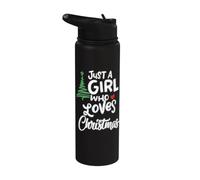 Just a Girl who Loves Christmas for XMAS Stainless Steel Insulated Water Bottle