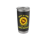 Just A Girl Who Loves Golden Retrievers Dog Puppy Sunflower Vaso térmico de acero inoxidable de doble pared