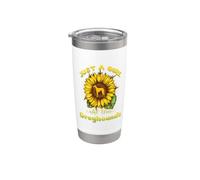 Just A Girl Who Loves Greyhounds Dog Sunflower Greyhound Vaso térmico de acero inoxidable de doble pared