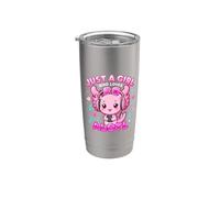 Just a Girl Who Loves K-Pop Axolotl Women K-Pop Music Vaso térmico de acero inoxidable de doble pared