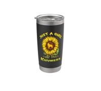 Just A Girl Who Loves Kuvaszs Funny Dog Sunflower Kuvaszs Vaso térmico de acero inoxidable de doble pared