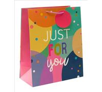 Just For You 689187 - Bolsa de regalo con etiqueta, diseño de flores