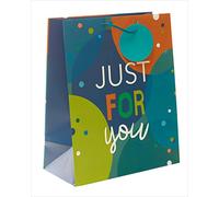 Just For You 689188 - Bolsa de regalo grande con etiqueta, color azul