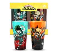 JUST FUNKY My Hero Academia Deku & Bakugo - Juego de 2 vasos de cerveza de 16 onzas Izuku, Kachan, Detroit Smash, One for All | MHA | Kitchen Deco | Licencia oficial