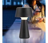 JUST LIGHT. GmbH JUST LIGHT. Abera lámpara de mesa recargable de plástico negro IP54 LED