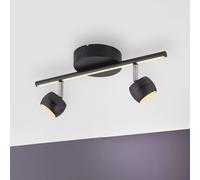 JUST LIGHT. GmbH JUST LIGHT. Downlight LED Jarik, 2 luces, negro, 3.000 K