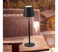 JUST LIGHT. GmbH JUST LIGHT. Euria lámpara de mesa LED recargable, negro, hierro IP54