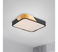 JUST LIGHT. GmbH JUST LIGHT. Plafón LED Bila, negro, 32 x 32 cm, madera