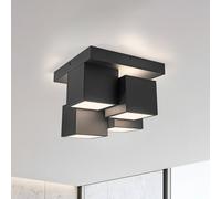 JUST LIGHT. GmbH JUST LIGHT. Plafón LED Tetris, hierro, 3000 K, negro
