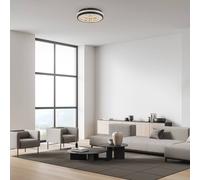 JUST LIGHT. GmbH Plafón LED Hanni, negro, hierro, aluminio, efecto cristal