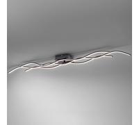 JUST LIGHT. GmbH Plafón LED Wave 3.000K 137,5x16cm negro EC:EPREL:921458