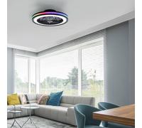 JUST LIGHT. GmbH Ventilador de techo LED Brandon, negro, RGBW, CCT, Ø 46,5 cm
