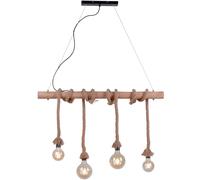 Just Light Rope lámpara colgante 4x15 W negro-madera-marrón 15483-18