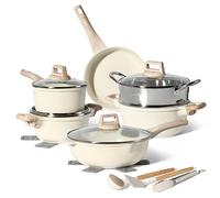 JUST PERFECTO Bateria de Cocina Induccion y Sartenes Antiadherentes 15 Pi-s Ollas Cocina 24cm,18cm, Sartenes induccion 24,28 cm Sartén Hondo con Tapa 24 cm Cacerolas Para Induccion incluidas Espátula