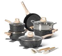 JUST PERFECTO Bateria de Cocina Induccion y Sartenes Antiadherentes - Ollas Cocina 24cm,18cm - Sartenes induccion 24,28 cm - Sartén Hondo con Tapa 24 cm - Cacerolas Para Induccion incluidas Espátula