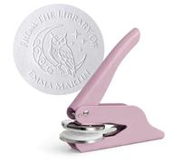 JUST REFINE® Ex Libris Sello de Estampación Personalizado - Tijera de Estampación para Libros - Ideal como Regalo o para Ocasiones Especiales - Varios Motivos (Lilac, Guardia de Estrellas)