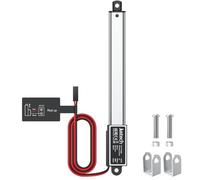 Justech Actuador Lineal 188N 100mm,12V Motor Actuador Lineal,Impermeable IP65,Aleación de Aluminio para Puerta Eléctrica de Gallinero,Mesa de Oficina Elevable