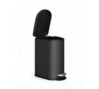 JustSmart Ahorra espacio y silenciosa - Papelera de cocina de 10 l con pedal y tapa de cierre suave - Cubo interior extraíble, acero inoxidable, asa trasera, ideal para baño, cocina, dormitorio
