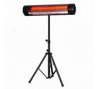 JustSmart Calefactor Infrarrojo de Patio con Tubo de Calefacción de Fibra de Carbono - Calefacción por Infrarrojos, Tubo de Fibra de Carbono, 2000W, Enchufe Europeo y Aleación de Aluminio