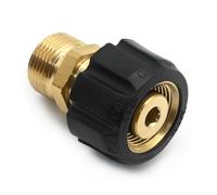 JUUDDENPARTS Acoplador de latón para lavadora a presión, rosca hembra M22 de 15 mm a M22 macho de 14 mm, adaptador reductor de buje hexagonal robusto para tubería de agua de jardín (4500 PSI)