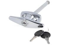 JUVA Manilla para puerta de garaje con cerradura - manilla en T cromada con cuadradillo 8 mm, metal pulido - para puertas basculantes - manejo seguro & alta resistencia a la intemperie