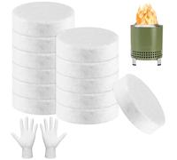 jwogngls 12 ovillos de lana de cerámica para bioetanol, bioetanol con 2 guantes, resistente a la temperatura hasta 1260 °C, lana de vidrio, estera de fibra de vidrio para chimenea de mesa de etanol