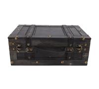 Jwthee Caja de cofre del tesoro de madera, caja de almacenamiento de baúl recuerdo (1624B-01 Gris)
