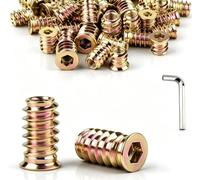 jwtyu 45 Piezas Tuercas Para Madera M6 X 12 Mm Tuerca De Inserción M6 Galvanizados Con Llave Inglesa Hexágono Interior Inserto Roscado De Madera Para Tableros De Fibra Madera Contrachapaday