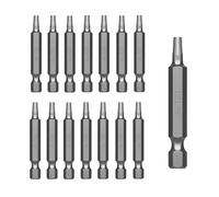 Jyvex Juego de puntas Torx T20, 15 unidades, acero S2, 50 mm de longitud, adecuadas para tornillos Torx