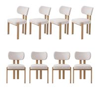 JZGORC Juego de 8 sillas de Comedor,Sillas de Comedor Modernas tapizadas | con diseño de Estilo rústico y Estructura metálica con Acabado en Nogal(Beige)