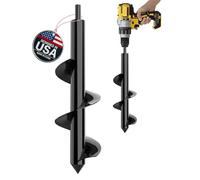 K-Brands Broca de taladro para plantar, 3 x 12 pulgadas, herramientas de jardinería, agujero en espiral y maceta de bombilla para agujeros de paraguas, compatible con accionamiento hexagonal de 3/8