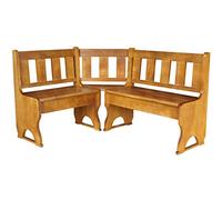 k koma Banco esquinero de madera maciza de pino (roble, 180 x 180 cm)