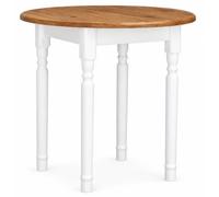 k koma Mesa redonda de pino mesa de comedor de madera maciza blanco miel estilo rústico (roble)