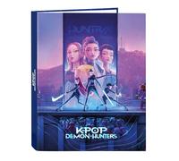 K-POP Demon Hunters - STATIONERY - Carpeta con Folios 4 Anillas, Ideal para Niños de Diferentes Edades, Cómoda y Versátil, Resistencia, 26.5x33 cm