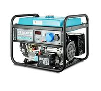 K&S Könner&Söhner KS 9000E G - Generador de gasolina (6500 W, toma manual y eléctrica, 1 x 16 A, 1 x 32 (230 V), 12 V con AVR, generador de corriente con protección contra cortocircuitos