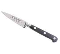 K SABATIER - Office 7 cm, Cuchillo Gama Original de Acero Inoxidable, Mango Negro, 100% forja, Fabricado en Francia