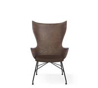 K/Wood Sillón Negro/ Fresno Oscuro con Asiento de Cuero