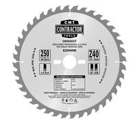 CMT ORANGE TOOLS K250M-X02 Juego de 2 sierras circulares para corte a favor y transversal a la veta Ø250mm, diámetro eje 30mm
