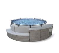 K2O Piscina Desmontable Tubular Bestway Steel Pro Max 305x100 cm con Escalera y Depuradora Cartucho 1.249 l/h + Revestimiento para Piscina K2O Half Surround 306 306x40x70 cm Set White 346x346x100cm.