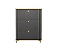 K5d1P9m7 Organizador de Zapatos Zapatero Moderno y Elegante de Color Negro con 3 cajones abatibles, Almacenamiento Oculto Abierto Independiente, Entrada