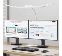 KableRika Lámpara Escritorio LED para Oficina, Flexo Escritorio con 3 Light Bars y Base, Luz de Arquitecto Regulable, luz monitor con Temporizador, para Leer, Estudiar y Oficina en el Hogar, Blanche