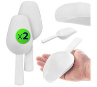 KADAX 2 palas para harina de plástico, pala de pesaje, pequeña pala de llenado, pala de hielo, pala de comida, pala para dosificar harina y azúcar (blanco)