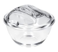 KADAX Azucarero, azucarero de cristal, recipiente para especias con tapa ergonómica, recipiente de cristal transparente para azúcar, tarro de especias con base reforzada, (12 cm, redondo)