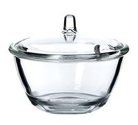 KADAX Azúcarero, azucarero de vidrio, tarro de especias con tapa ergonómica, recipiente de vidrio transparente para azúcar, tarro de especias con base reforzada, azucarero con asa (redonda)