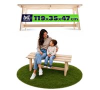 KADAX banco de jardín de madera, 2 plazas sin reposabrazos y respaldo, parque, balcón, jardín, terraza (roble natural), K10079