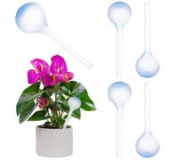 KADAX: Bolas de riego de 400 ml para plantas, juego de 4 unidades, sistema de riego automático para plantas, ayuda para regar plantas de interior, dispensador de agua de plástico (azul)