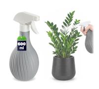 KADAX Botella pulverizadora de plástico de 600 ml con recipiente de bola, pulverizador de agua vacío para limpieza del hogar, jardín, peluquería, plantas y flores (gris)