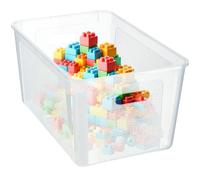 KADAX Caja de almacenamiento rectangular con tapa, contenedor de almacenamiento, contenedor apilable, caja de plástico, caja de almacenamiento que ahorra espacio (17 L, transparente)