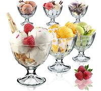KADAX Copas de Cristal para Helado y Postre, Cuencos para Coctel de Marisco y Gambas, Juego de Vasos de Vidrio para Postres y Helados (6, 300 ml)