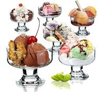 KADAX Copas de Cristal para Helado y Postre, Cuencos para Coctel de Marisco y Gambas, Juego de Vasos de Vidrio para Postres y Helados (6, 180 ml)